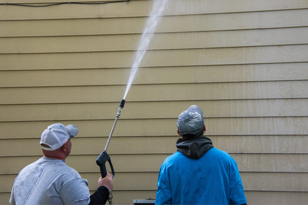 cleaning the siding